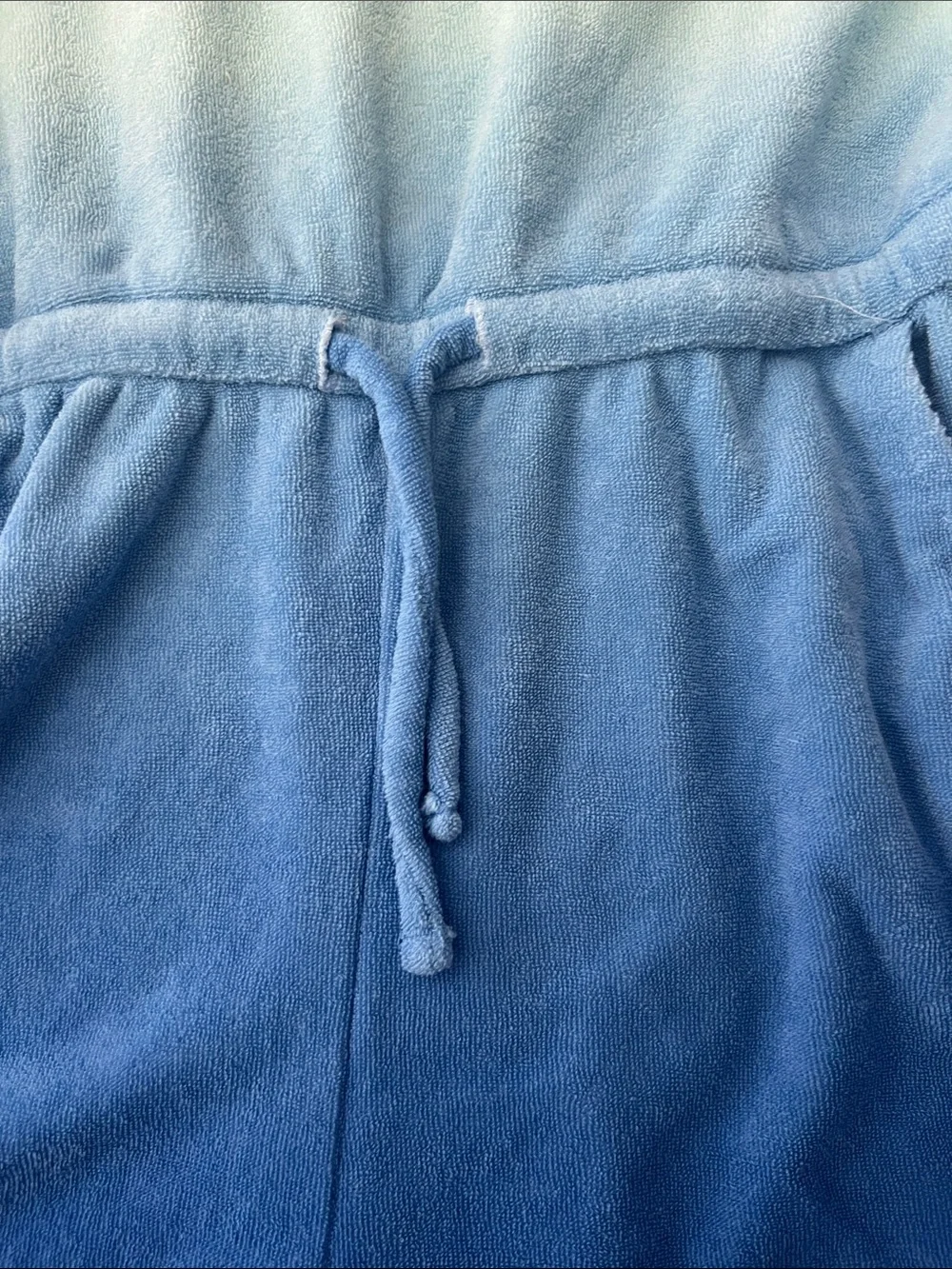 Old Navy Girls Blue Ombre Terry Romper Size L 10/12 with Pockets